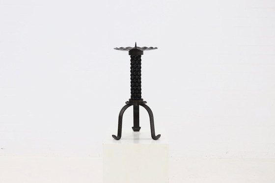 Image 1 of Brutalist Wrought Iron Candle Holder 