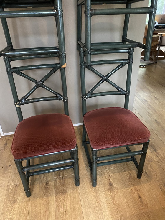 Image 1 of 4x Vintage Gasparucci Italo Faux Bamboo Chairs