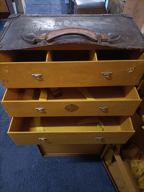 Image 1 of Vintage German Mädler Steamboat Wardrobe Case, 1900S