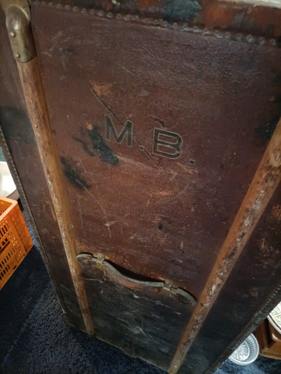 Image 1 of Vintage German Mädler Steamboat Wardrobe Case, 1900S