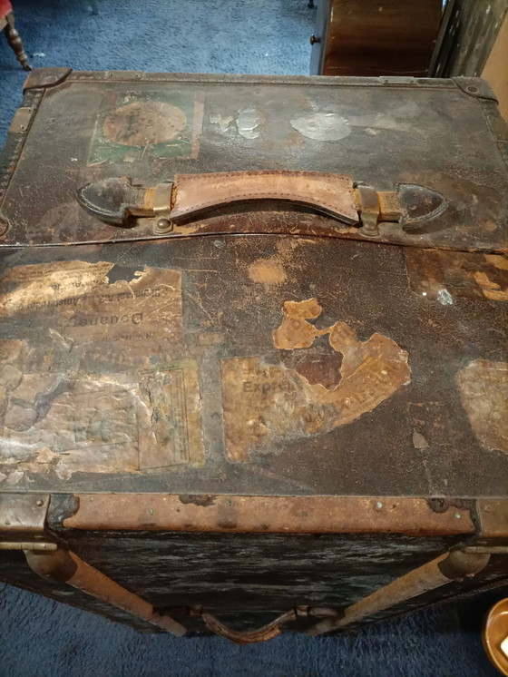 Image 1 of Vintage German Mädler Steamboat Wardrobe Case, 1900S