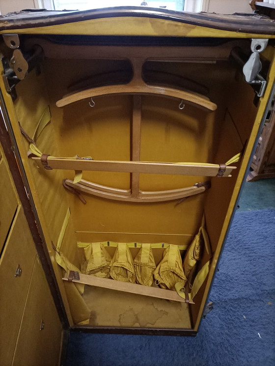Image 1 of Vintage German Mädler Steamboat Wardrobe Case, 1900S
