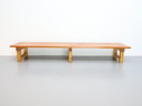 Banc vintage à lattes en pin fait main