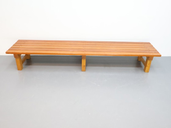 Image 1 of Vintage slatted bench handmade pine