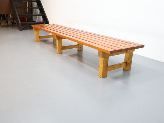 Image 1 of Vintage slatted bench handmade pine