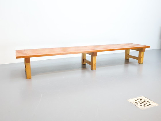 Image 1 of Vintage slatted bench handmade pine