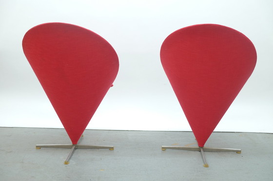 Image 1 of 2x Cone K1 Chairs by Verner Panton for Plus-Linje