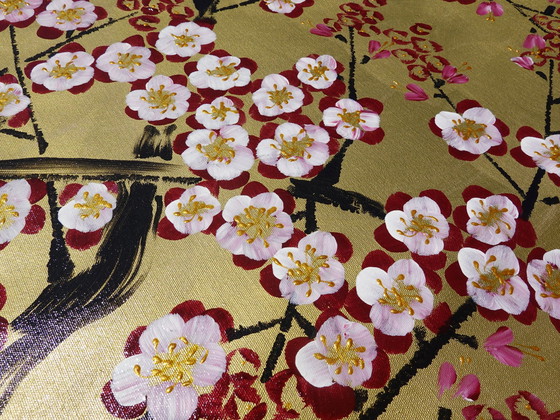 Image 1 of Ksavera -Gold Japanese Sakura J375 - Painting