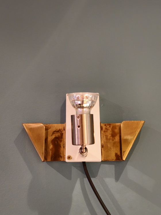 Image 1 of Lampade da parete vintage Hillebrand Lampada da parete in vetro e ottone 