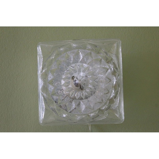 Image 1 of Lampada da soffitto o da parete in vetro vintage, Italia, anni '70
