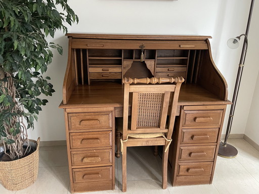 Antique Desk With Shutter And Drawers