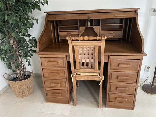 Antique Desk With Shutter And Drawers