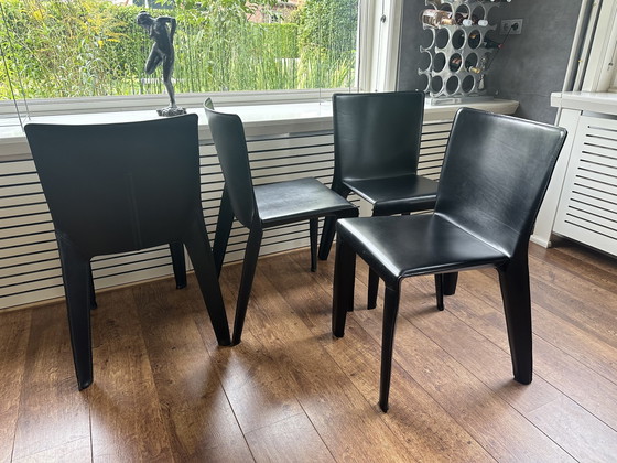 Image 1 of Exclusive Set Saddle Leather Minotti Rodolfo Dordoni Dining Chairs