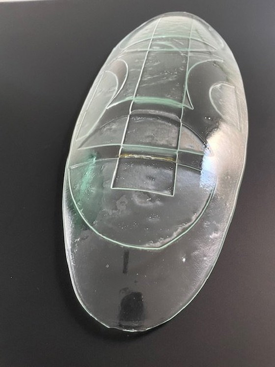 Image 1 of Glass Bowl With Minimalist Geometric Patterns