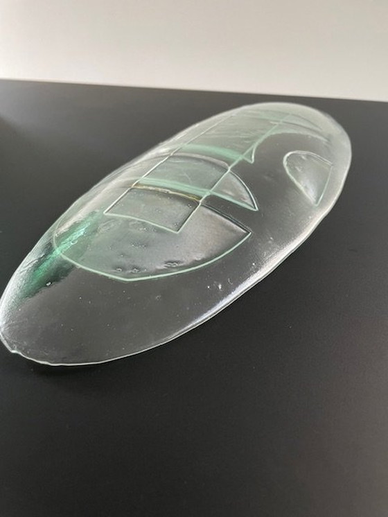 Image 1 of Glass Bowl With Minimalist Geometric Patterns