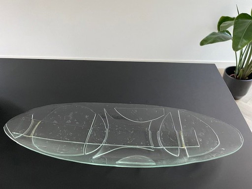 Glass Bowl With Minimalist Geometric Patterns