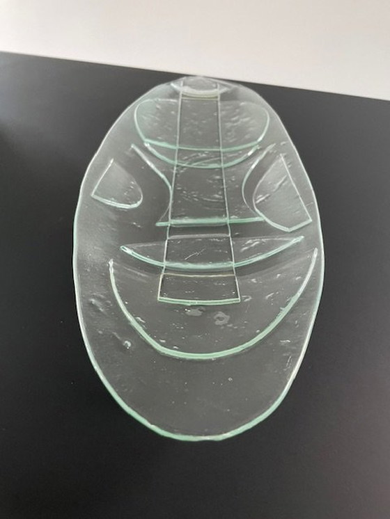 Image 1 of Glass Bowl With Minimalist Geometric Patterns