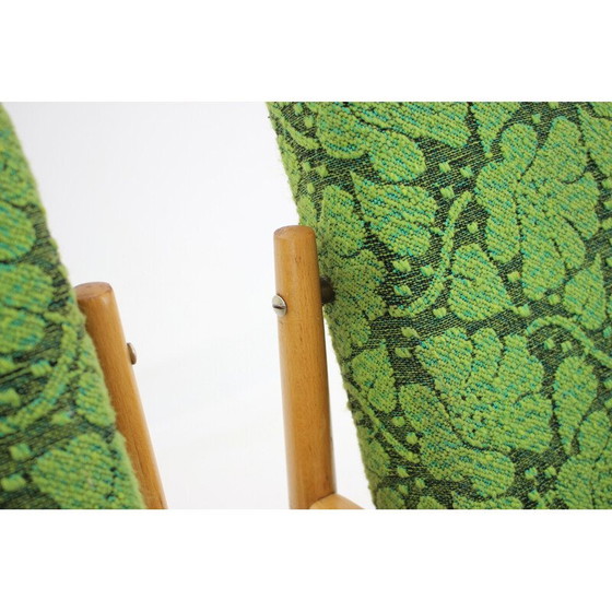 Image 1 of Pair of vintage beechwood armchairs with upholstery by Ton ,Czechoslovakia 1960s