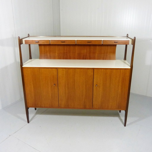 German workshops Teak highboard, 1960's