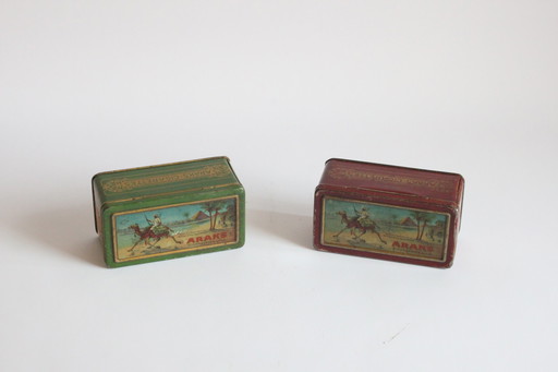 Antique Tchamkerten Araks cigarette boxes, 1900-1910s.