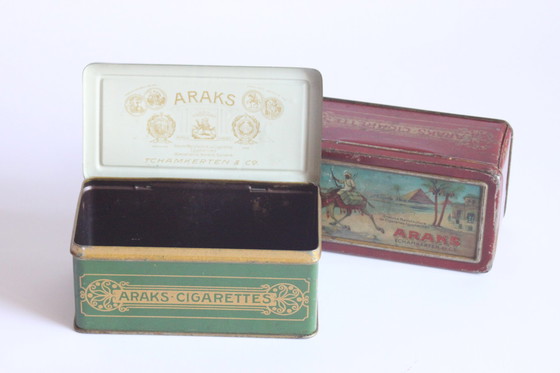 Image 1 of Anciennes boîtes à cigarettes Tchamkerten Araks, années 1900-1910.