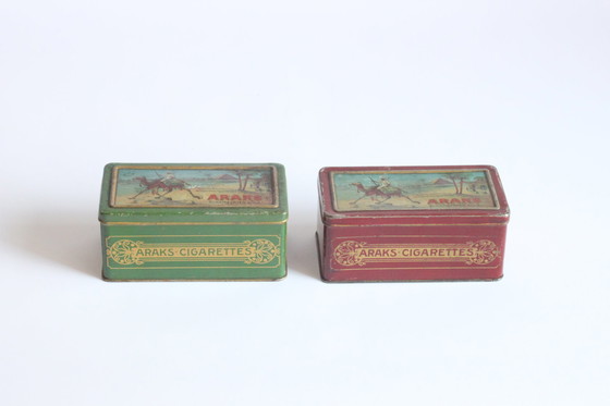 Image 1 of Antique Tchamkerten Araks cigarette boxes, 1900-1910s.