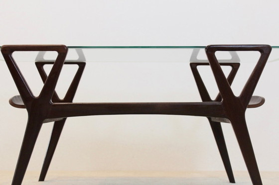 Image 1 of Scandinavian Teak Coffee Table with Glass Top, 1960s