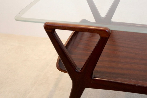 Image 1 of Scandinavian Teak Coffee Table with Glass Top, 1960s