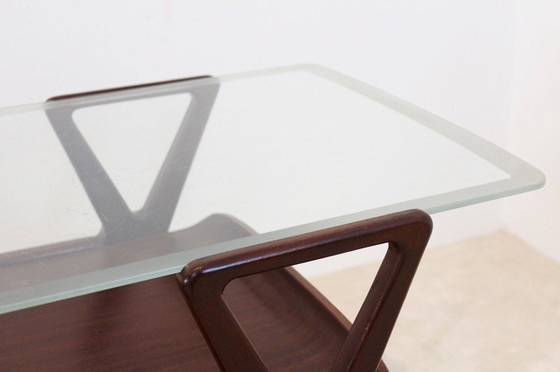 Image 1 of Scandinavian Teak Coffee Table with Glass Top, 1960s