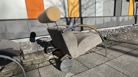 Image 1 of Cor - Design - Armchair Cycle With Stool Alcanthara Gray-Beige