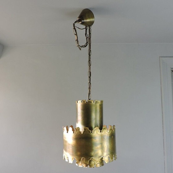Image 1 of Scandinavian vintage brass pendant lamp by Holm Sorensen