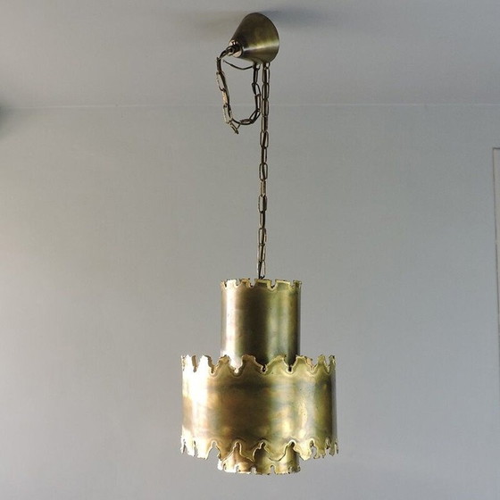 Image 1 of Scandinavian vintage brass pendant lamp by Holm Sorensen