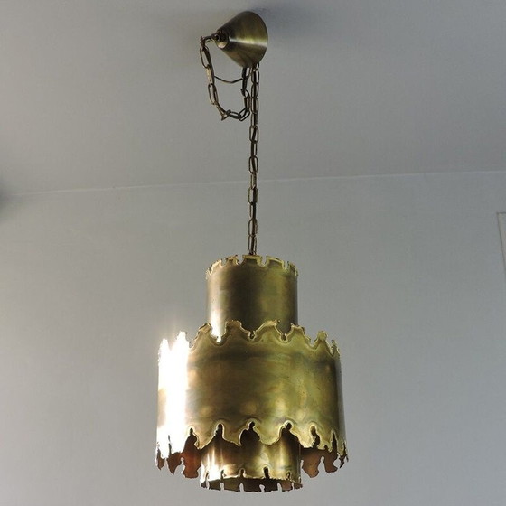 Image 1 of Scandinavian vintage brass pendant lamp by Holm Sorensen