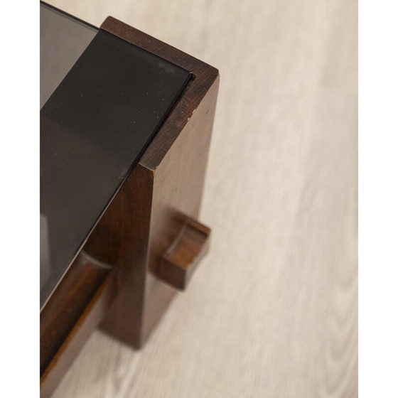 Image 1 of Vintage coffee table in walnut wood and smoked glass for Fontana Arte, 1960