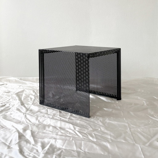 Vintage 80S Perforated Steel Sidetable