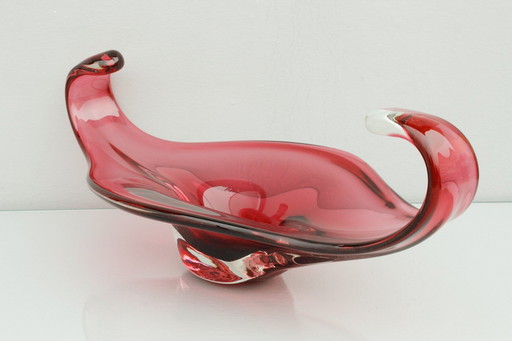 Large Murano glass bowl, pink, 1960s