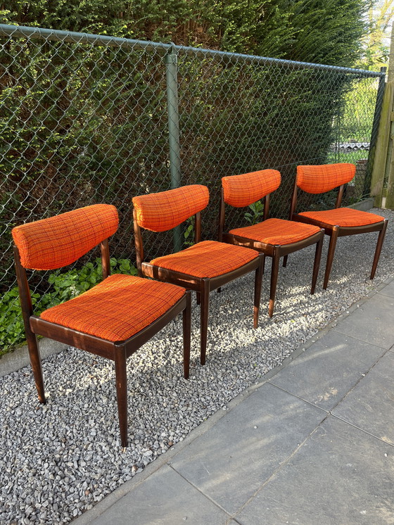 Image 1 of 4x Topform rosewood cowhorn dining chairs