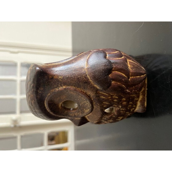 Image 1 of Vintage sandstone owl candlestick, 1970
