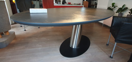 Image 1 of Dining Table Libra Oval, 225X115 Cm, Stainless Steel Leg, Base Plate Black