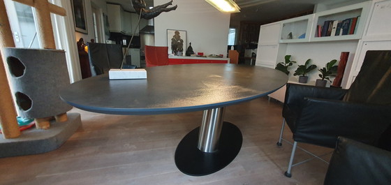 Image 1 of Dining Table Libra Oval, 225X115 Cm, Stainless Steel Leg, Base Plate Black