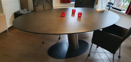 Image 1 of Dining Table Libra Oval, 225X115 Cm, Stainless Steel Leg, Base Plate Black