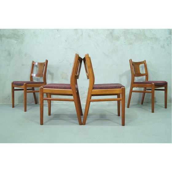 Image 1 of Set di 4 sedie da pranzo vintage in teak, danesi, anni '60