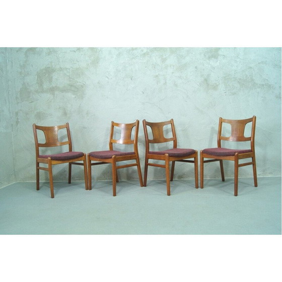Image 1 of Set di 4 sedie da pranzo vintage in teak, danesi, anni '60