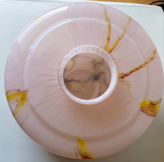 Image 1 of Art Deco lampshade opal glass marbled