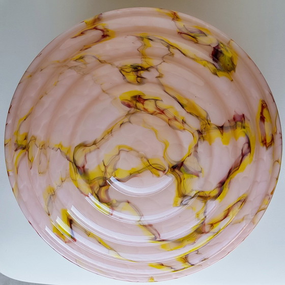 Image 1 of Art Deco lampshade opal glass marbled