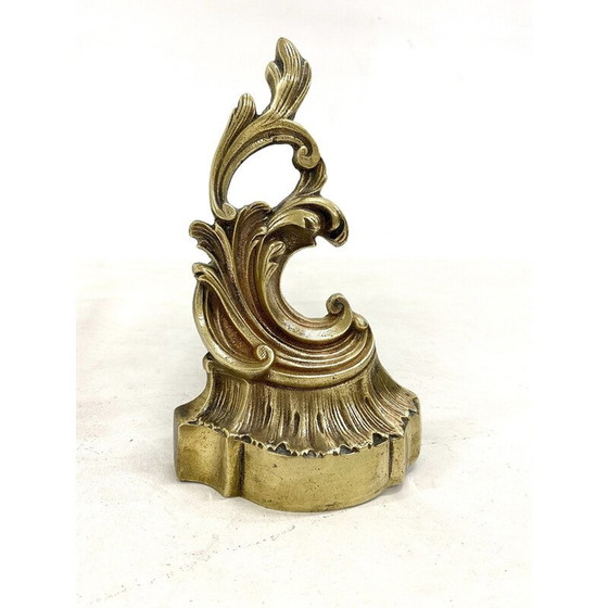 Image 1 of Pair of vintage gilt bronze andirons