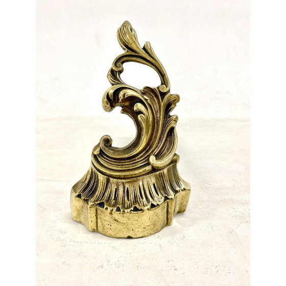 Image 1 of Pair of vintage gilt bronze andirons