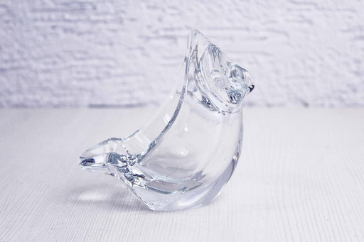 Sèvres crystal candle holder 1970, Owl Tealight Holder