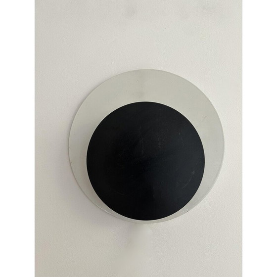 Image 1 of Vintage "Cirkle" wall lamp in black and white lacquered metal, Denmark 1970