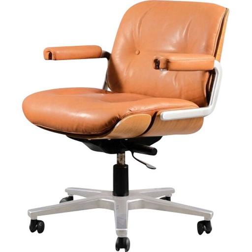 Vintage Pasal leather chair by Dittert for Stoll Giroflex, Germany 1960